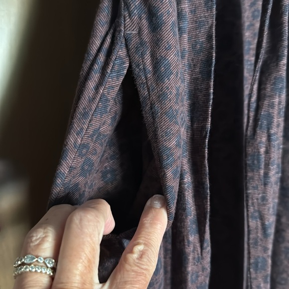 Toad & Co Cue Long Sleeve Wrap Dress Blue Herringbone Medium - Picture 4 of 9